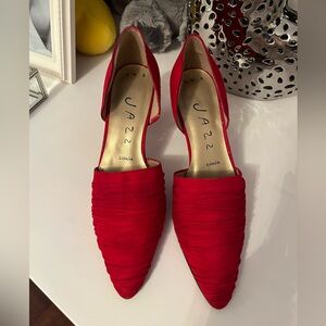 Jazz Red Suede Heels